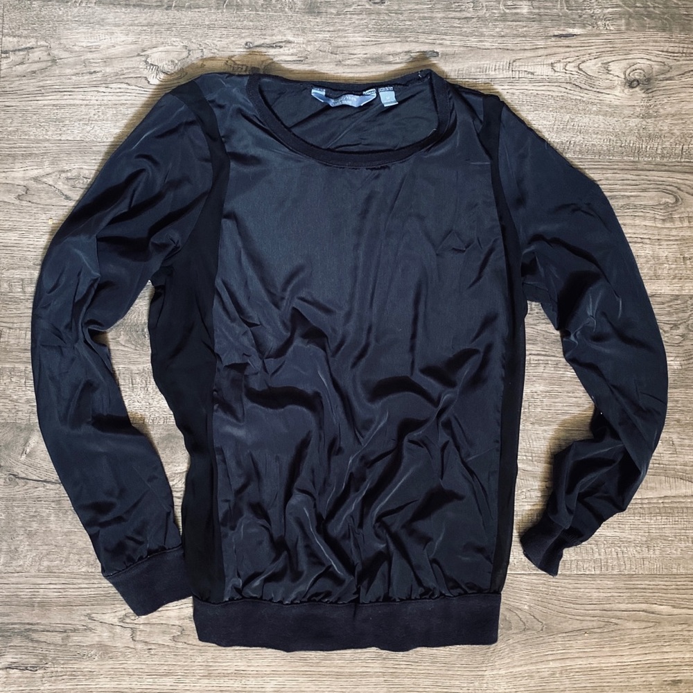 Vera Wang mesh satin blouse
